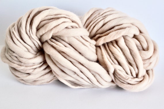 Merino Wool Yarn Thick and Thin Yarn Hand Spun Yarn Wool Yarn TTS Super  Bulky Yarn Big Thick Yarn Natural Wool Yarn Knitting Sand Colour 