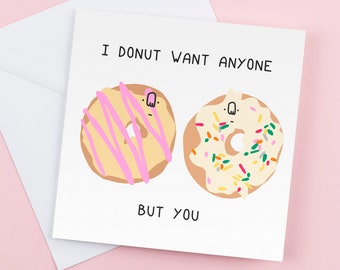 Funny Donut Valentine's Day Card: Romantic Birthday Gift