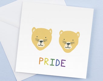 Gay Pride Lioness Card: Funny Romantic Birthday Card