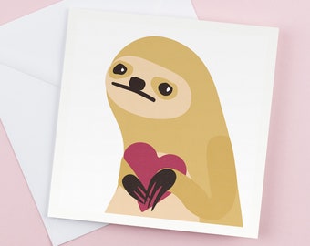 Sloth Love Greeting Cards - Funny Romantic Birthday  Graduation Gifts for Him or Her