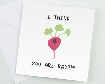 Funny Radish Birthday Card: Romantic Gift for Him/Her