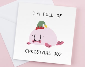 Funny Blobfish Christmas Card: Silly Xmas Greeting