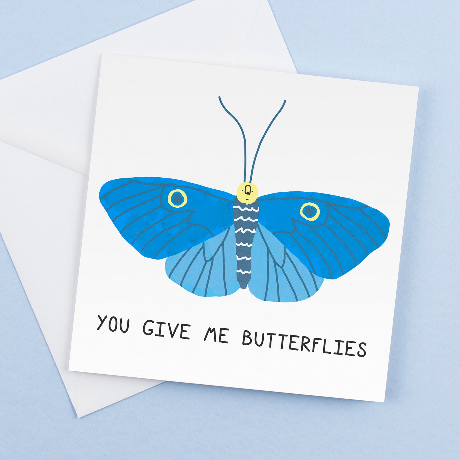 You Give Me Butterflies Greeting Cards Funny Romantic Etsy UK