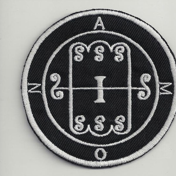 Sigil of Amon, Ars Goetia, Necronomicon  - embroidered patch, 3,2 X 3,2 INCH