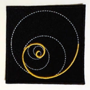 Fibonacci golden spiral - embroidered patch, BUY3 GET4, 3,2 X 3,2 INCH