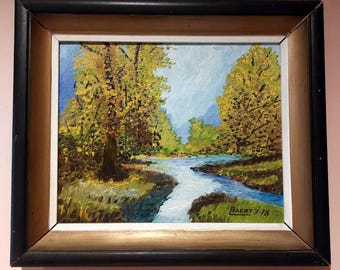 Natural landscape, oil painting, German artist Baert 1978, size - 40 X 47 cm.