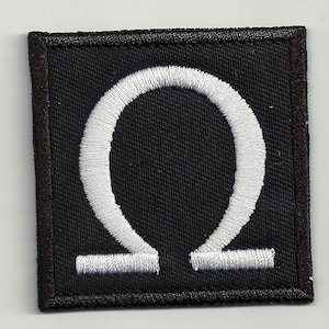 Omega, Antiguo Letra griega - parche bordado, BUY3 GET4, 6 X 6 cm.