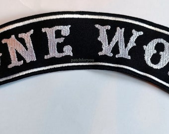 Lone Wolf - Embroidered Back Patch, BUY 3 GET 4, 11 X 4 Inch