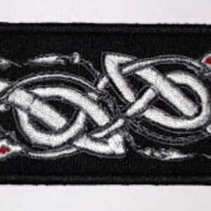 Celtic dragons, ornament - embroidered patch, BUY3 GET4, dimensions 10 X 4 cm.