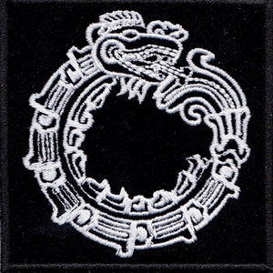 Mayan Ouroboros  - embroidered patch, BUY3 GET4, 3,2X 3,2 INCH
