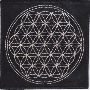 Flower of life ( full ), sacred geometry  - embroidered patch, BUY3 GET4, 4,8 X 4,8 INCH