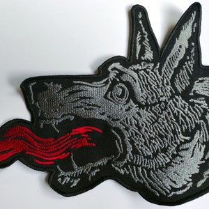 Wolf Head - Embroidered Back Patch, BUY 3 GET 4, 11,2 X 8,8 Inch