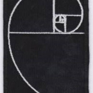 Fibonaci golden spiral b/y - embroidered patch, BUY3 GET4, 4 X 2 INCH