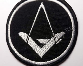 Masonic Square and Compass Circle Patch, BUY 3 GET 4 - embroidered patch, 3,2 X 3,2 INCH
