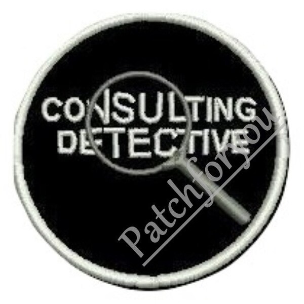 Consulting detective, funny patch - embroidered patch, 3,2 X 3,2 INCH