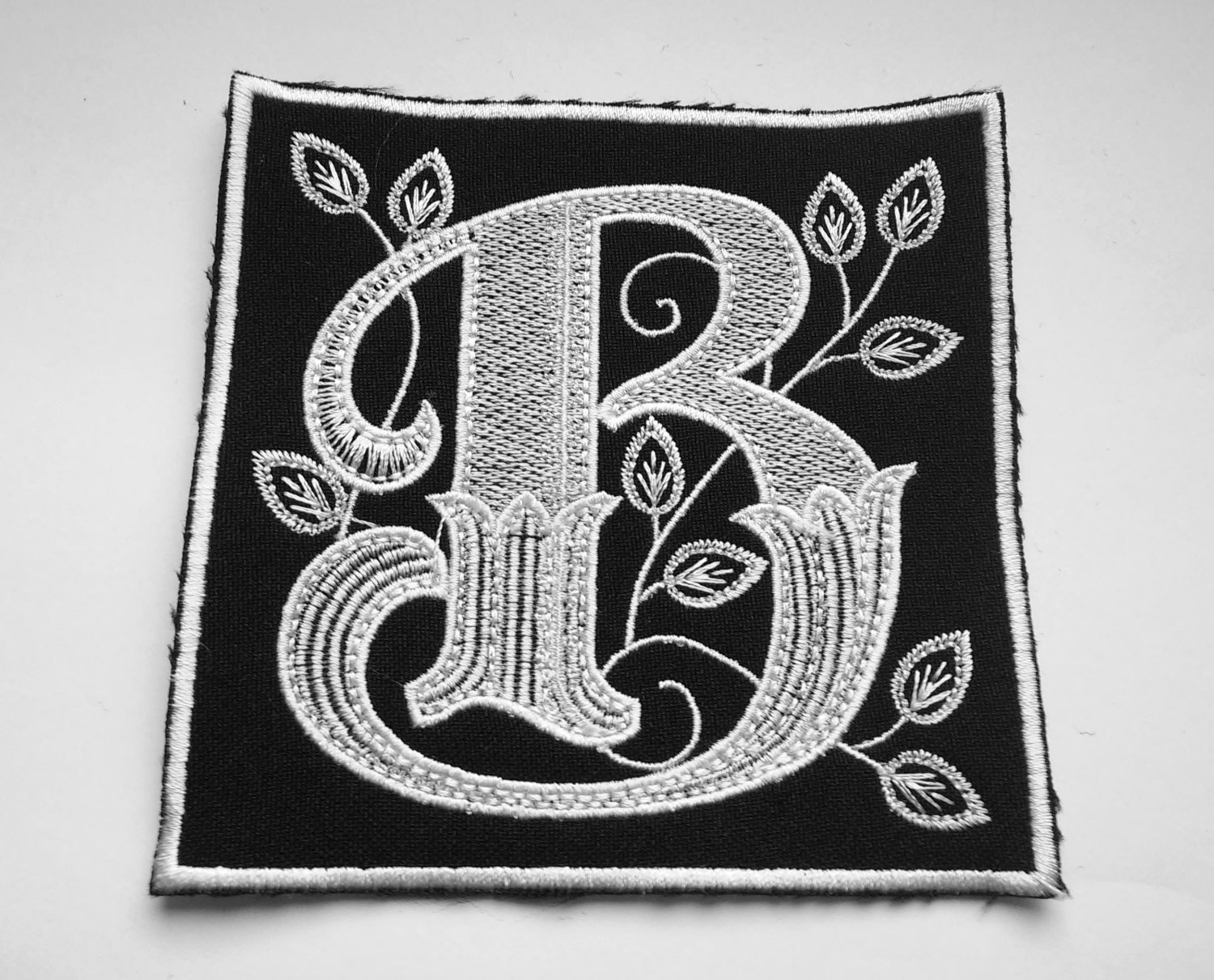 Letter B Monogram Alphabet embroidered patch 103 X 103 Etsy
