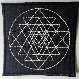 Sacred geometry 22  - embroidered patch, BUY3 GET4, 3,2 X 3,2 INCH