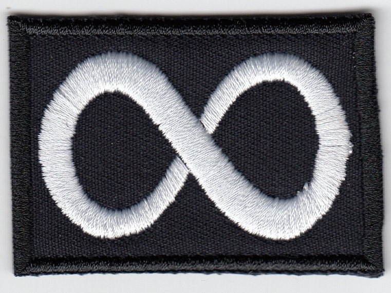 Black Infinity Sign - Math Symbol - Iron on Applique/Embroidered Patch 