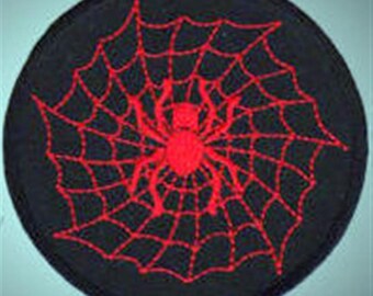 Spin op de netto - geborduurde patch, Buy3 GET4, 8 x 8 cm.