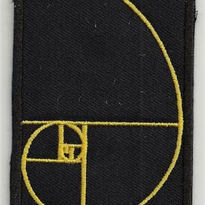 Fibonacci golden spiral - embroidered patch, BUY3 GET4, 4 X 2 INCH