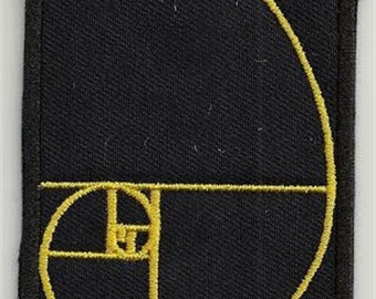 Fibonacci golden spiral - embroidered patch, BUY3 GET4, 4 X 2 INCH