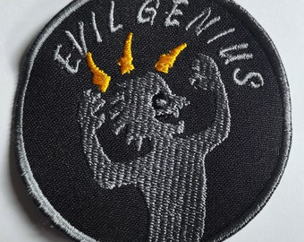 Evil genius, funny patch, variation 2 - embroidered patch, BUY 3 GET 4, 3,2 X 3,2 INCH