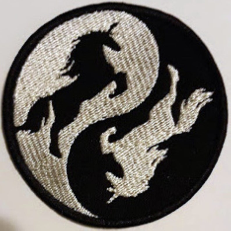 Two horses Yin and Yang embroidered patch 32 X 32 INCH Etsy