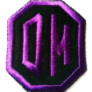 OM mantra, sachasrara chakra - embroidered patch, BUY3 GET4, 2,8 X 2,4 INCH