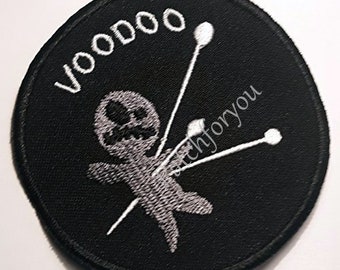 Voodoo Doll Patch, Jacket Patches, Halloween Accessories, witchy, gothic, horror, spooky - embroidered patch, 3,2 X 3,2 INCH