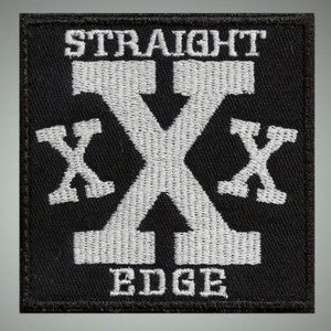 Straight edge - embroidered patch, BUY3 GET4, 3,2 X 3,2 INCH