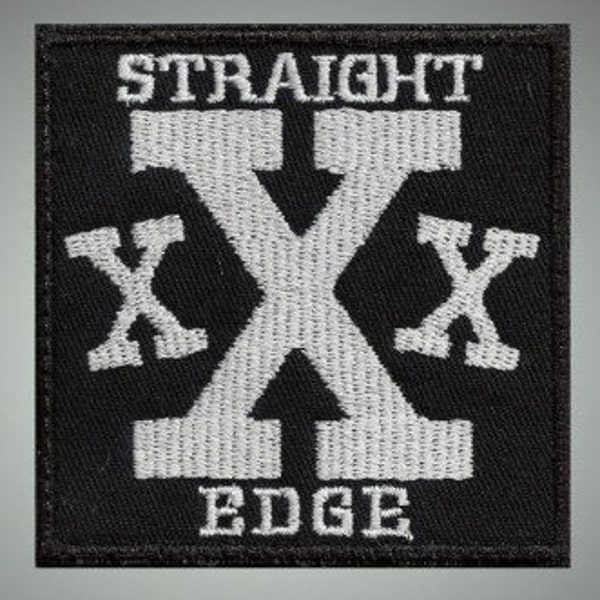 Straight edge - embroidered patch, BUY3 GET4, 3,2 X 3,2 INCH