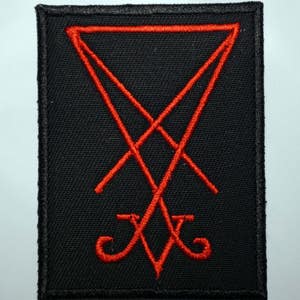 Sigil of Lucifer black/red - embroidered patch, BUY3 GET4, 3,2 X 2,4 INCH