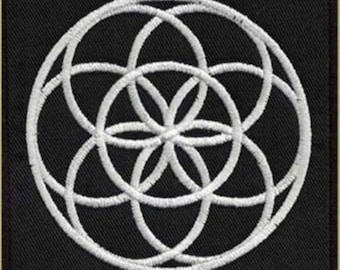Seed of life, sacred geometry  - embroidered patch, BUY3 GET4, 3,2 X 3,2 INCH
