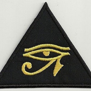 Horus eye, triangle  - embroidered patch, 4 X 3,2 INCH