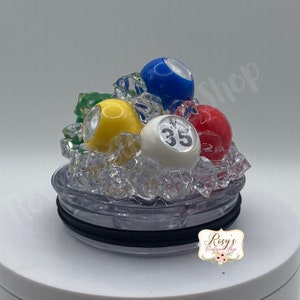 Bingo Ice Lid Topper: Resin Bingo Balls for Skinny Tumblers