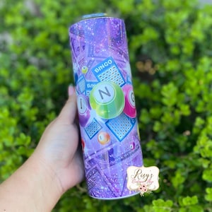 Bingo Purple Design 20oz Tumbler | Bingo 20oz Tumbler | Bingo Lover’s Gifts | Gifts for Her | Gifts for Him | Personalized Bingo Tumblers