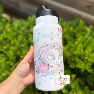 Unicorn Mom Water Tracker: 32oz Stainless Steel Bottle