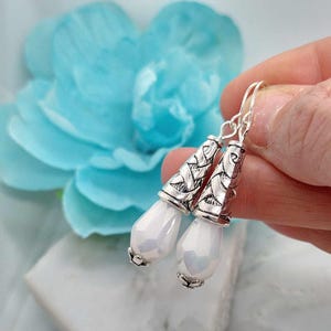 Teardrop Shaped Ladies Crystal Dangle Earrings Sterling Silver Bridal Drop Earrings Gifts For Her Dainty Dangle Birthstone Earrings