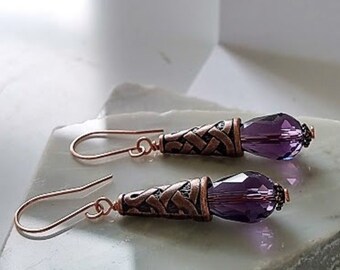 Plum Purple Pearl Earrings 12 mm Pearl Earrings Gold Purple Pearl Dangle Purple Pearl Jewelry Simple Minimalist Modern Everyday Earrings