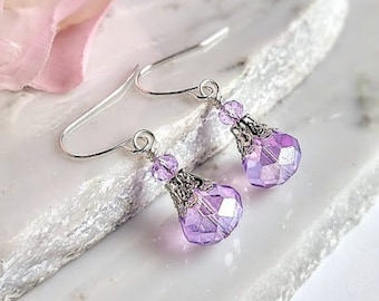 Zierliche Amethyst Hängeohrringe