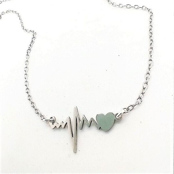 Stainless Steel Heartbeat Necklace