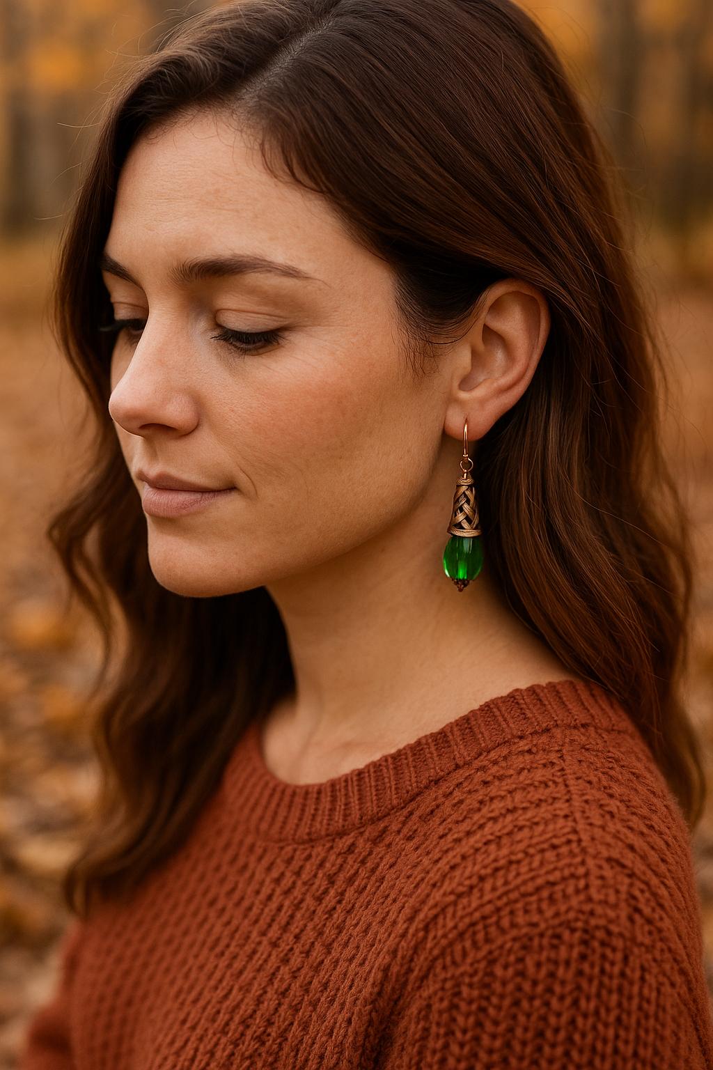 Boho Vintage Orecchini Pendenti In Oro Geometrico – Onice Rosso E Cristallo, Quadrati In Filigrana Per Donna - 5