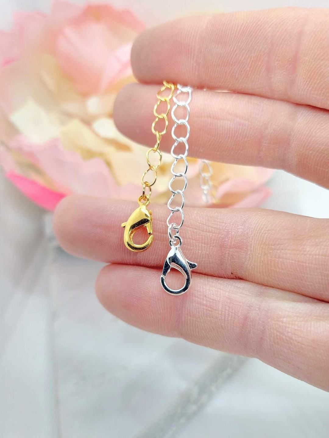 3 Inch Adjustable Chain Extender: Gold or Silver Finish - Etsy