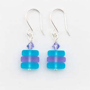 Dainty Sea Glass Earrings – Minimalist Drop Jewelry, Everyday Lightweight Earrings, Handmade Boho Gift for Her