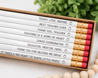 Teacher Appreciation Gift Pencils Set of 8 | Teacher Gift from Student | End of Year Teacher Gift | Back to School Teacher Gift