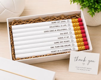 Volleyball Gift Set | Engraved Volleyball Pencils | Volleyball Coach Gift | Team Gift | Volleyball Player Gift | Team Favors