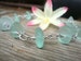 Handmade Aqua Blue Sea Glass Beach Strand Bangle Silver Chain Link Bracelet Perfect Gift for Women Casual Wear Jewelry by Bad Apple Designs 