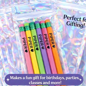 Personalized Pink Pencils Set of 6 | Custom Name Pencils | Teacher Gift | Back to School Supplies | Kids Gift | Stocking Stuffer image 2