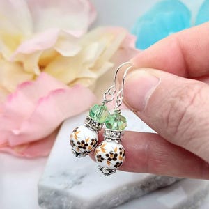 Porcelain Birth Flower Drop Dangle Earrings - Custom Birthstone Floral Jewelry, Unique Birthday Month Earrings, Gift for Her, Boho Earrings