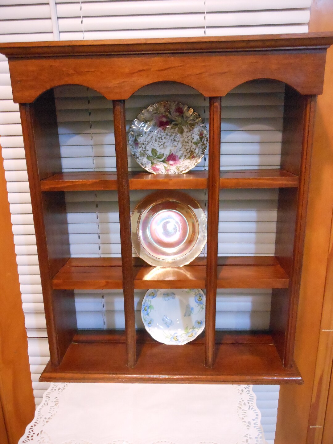 Vintage Three Shelf Plate/display Curio Wall Hanger Etsy